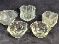 5 Glass Dip Bowls