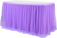 Qty6 Purple Table Skirt for Rectangle/Round Tables
