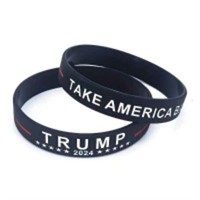 Qty of 2 Trump 2024 Silicone Bracelets NEW