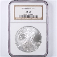 2006 Silver Eagle NGC MS69