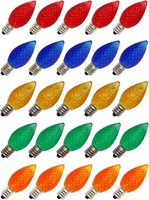 25 Pack C7 Faceted LED Multicolor