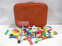 Vtg VANS Suitcase W/Vtg Pez Dispensers See Info