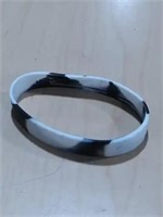 Qty of 50 Black/White Swirl Silicone Wristbands