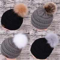 Faux Fox Fur Pom Poms for Hats, 4.5 inches Fluffy