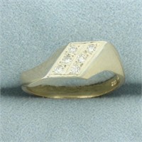 Modern Design Diamond Angular Ring in 14k Yellow G