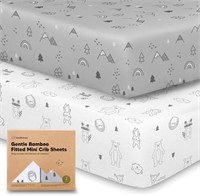 Pack and Play Sheets Fitted, 2-Pack Mini Crib