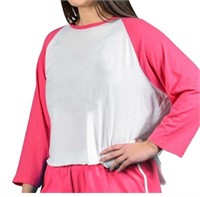 Qty of 2 Soffe Junior Plus Size Baseball Crop Tee