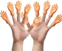 10 Pack Mini Hands Finger Puppets