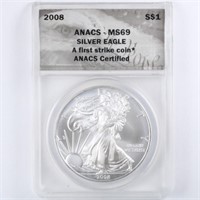 2008 Silver Eagle ANACS MS69