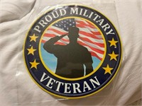 Military Veteran Metal Decor Sign NEW