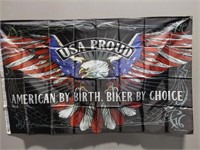"American by Birth, Biker By Choice"3 x 5 Flag