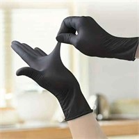 Size XL 20 Piece Black Vinyl Disposable Gloves - e