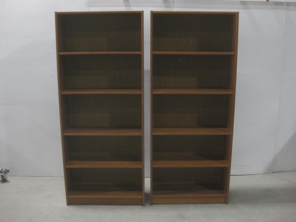 Two 32"X 13"X 6' Wood Bookshelf