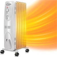 Aigostar 1500W Oil Heater 7-Fin Safe Heat, 3 Heat
