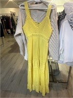 Yellow Boho Crochet Lace Dress