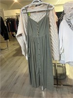 Green Linen Summer Dress