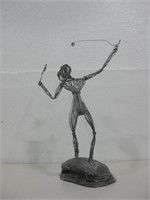 16" Wire Tennis Player Statue