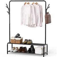 SimpleHouseware Garment Rack with Storage Shelves