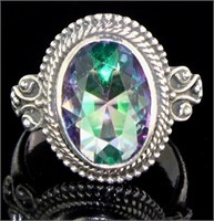 Oval 8.60 ct Mystic Topaz Solitaire Ring