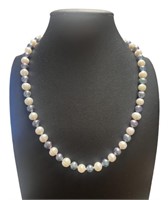 14kt Gold 7mm Peacock Black & White Pearl Necklace