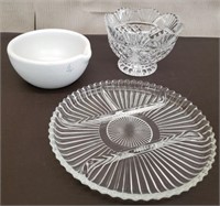 Cut Crystal Bowl, Ceramic Bowl & Glass Separated