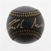 Autographed Ronald Acuna Black OML Baseball