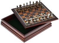John N. Hansen Metal Chess Set with Deluxe Wood