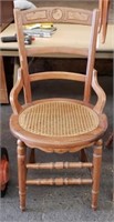 Antique Wicker Seat Side Chair