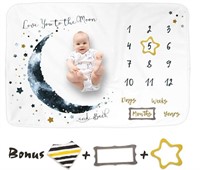 Luka&Lily Baby Monthly Milestone Blanket Boy -