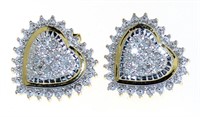 Elegant Natural Diamond Heart Stud Earrings
