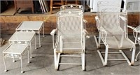 7 pc Wire Mesh Patio Chairs, 3 End tables