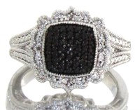 Elegant Black Diamond Cocktail Ring