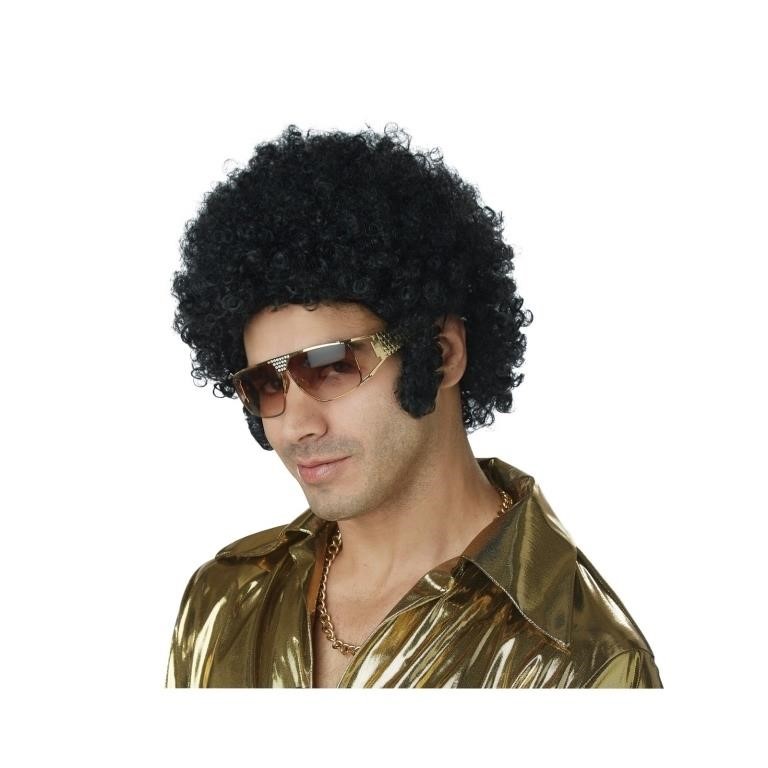 California Costume Black Afro Chops Wig for Men