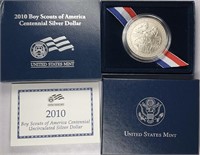 2010-P Unc Boy Scouts Silver Dollar - OGP