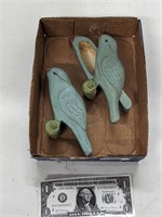 2 bird trinket boxes slide lids