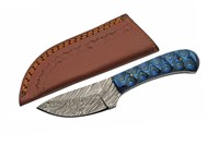 Damascus Boy's Skinner Sapphire Fixed Blade Knife