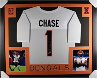 Autographed Ja'Marr Chase Custom Framed Jersey