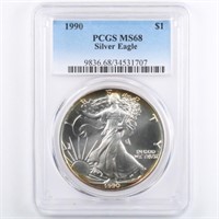 1990 Silver Eagle PCGS MS68