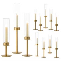 Hewory Gold Candle Holders Hurricane Candlestick