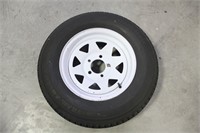 TRAILER WHEEL & TIRE, SIZE ST205-75D14 NO SHIPPING
