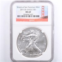 2011-(S) Silver Eagle NGC MS69