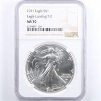 2021 T2 Silver Eagle NGC MS70