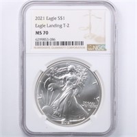 2021 T2 Silver Eagle NGC MS70