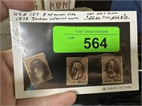 #157 1873 JACKON ISSUES QTY 3 STAMPS