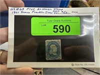 #63 1861 SCARCE FRANKLIN ISSUE BLUE STAMP