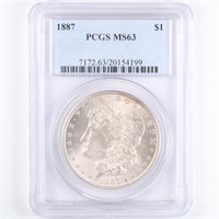 1887 Morgan Dollar  PCGS MS63
