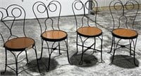 (4) Ice cream chairs w/ Oak seats