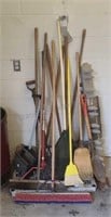 Assorted tools and tool hanger.