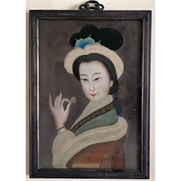 Late Qing 19th c. Chinese "Églomisé" Painting