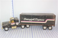 VINTAGE TIN SEMI TRUCK TOY, 28 INCHES LONG
